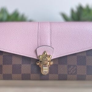 Louis Vuitton Clapton Damier Ebene Long Wallet (Magnolia)